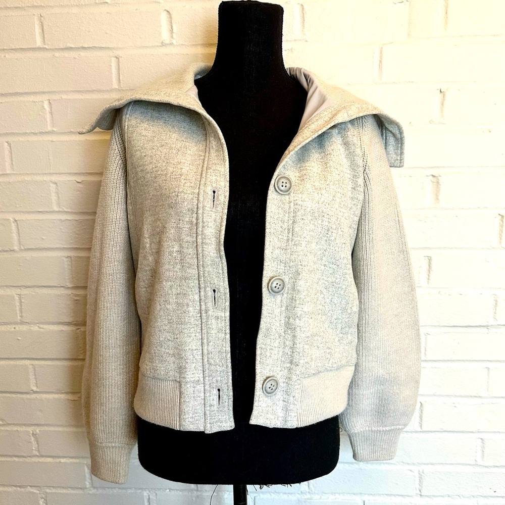 NWOT NORDSTROM SIGNATURE WOMEN'S SIZE S GRAY TWEED BUTTON DOWN JACKET